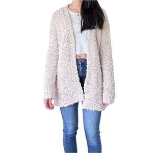 Hollister Popcorn Soft Knit Cardigan Oatmeal Colored